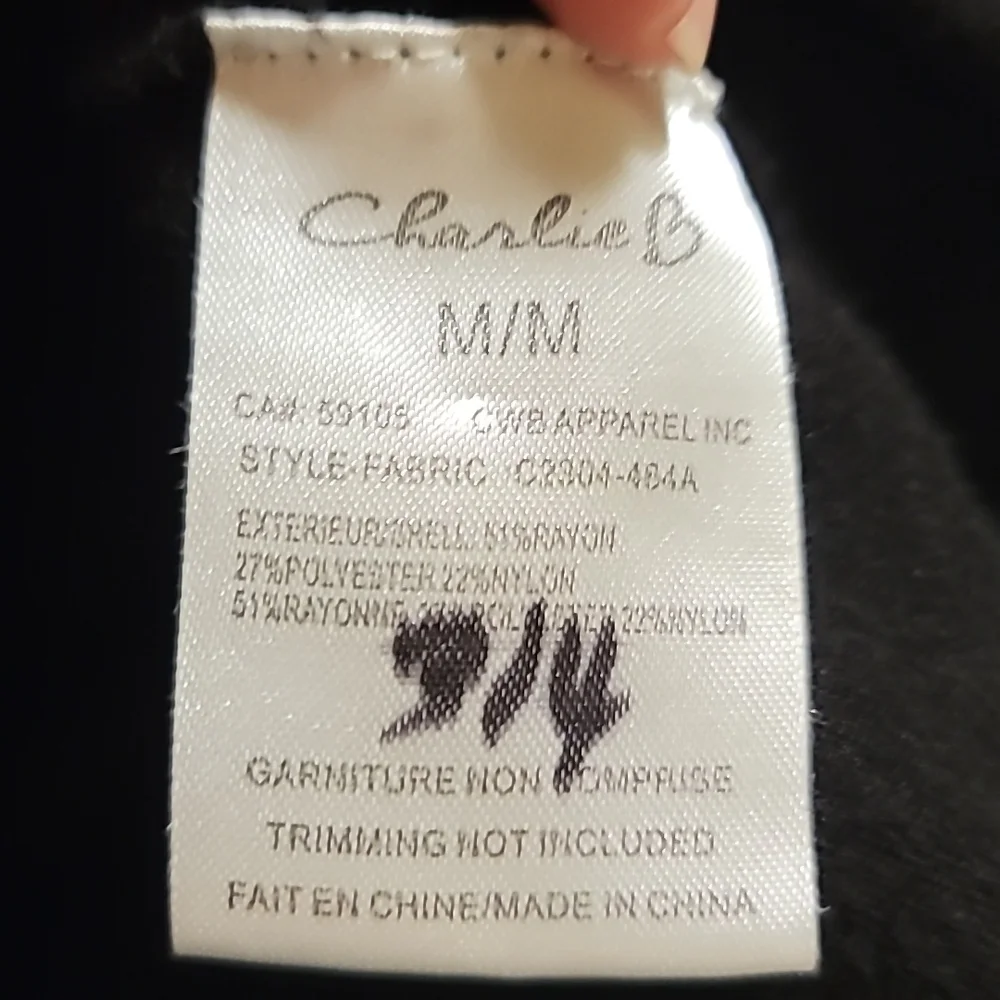 Charlie B sweater med black faux fur buttons faux pearl detail womens classic - Picture 9 of 10